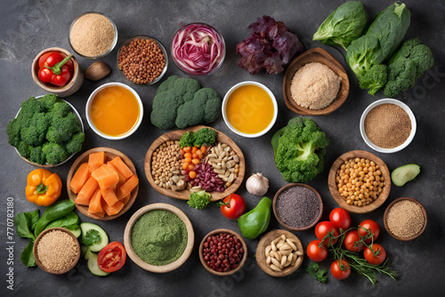 Healthy super food selection, healthy food concept vegetarian and vegan food vegetables. - 25