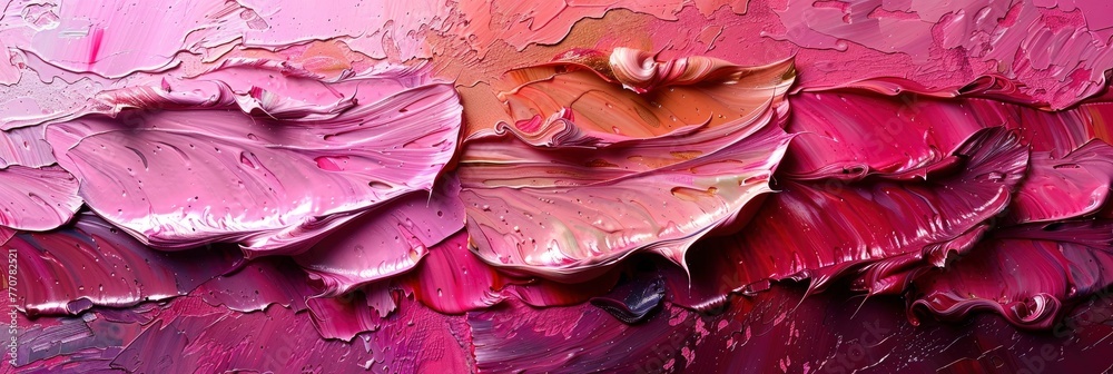 Fototapeta premium Abstract Pink Oil Paint Texture On, Background HD, Illustrations