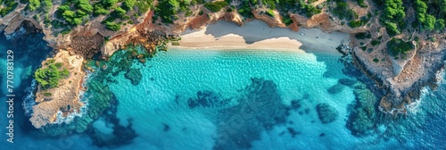 Aerial View Island Formentera Mediterranea  Background HD  Illustrations