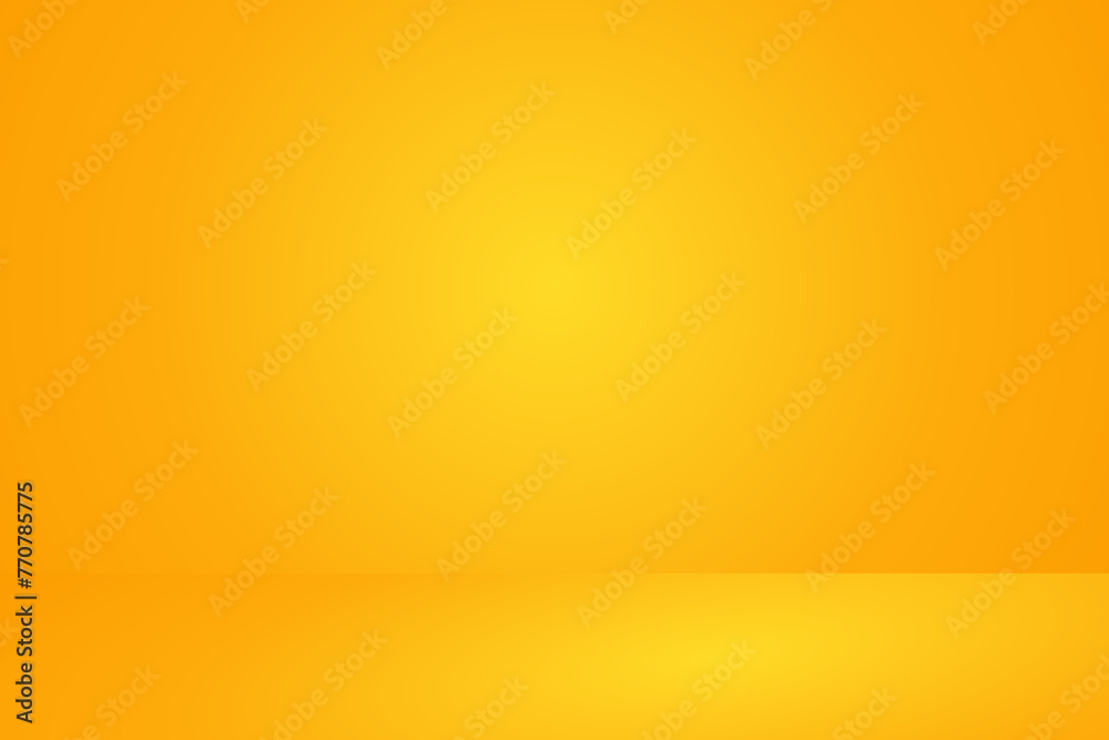 Empty yellow 3d studio background, Vector illustration for product display backdrop