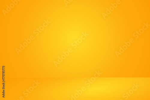 Empty yellow 3d studio background, Vector illustration for product display backdrop