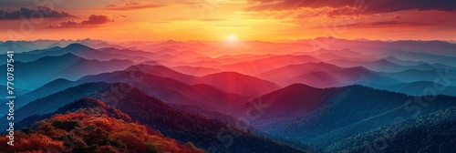 Beautiful Landscape Mountain Layer Morning, Background HD, Illustrations
