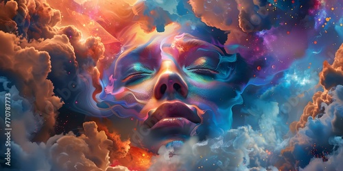 Immerse in a trippy visual experience merging music and art elevating consciousness to new heights. Concept Music and Art Fusion, Consciousness Elevation, Trippy Visuals, Immersive Experience