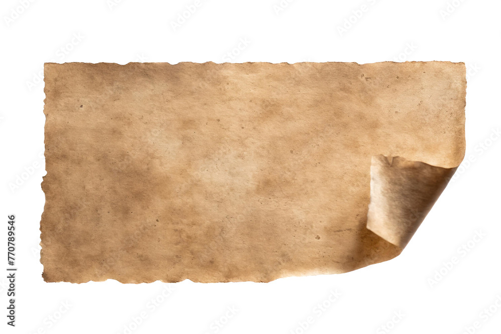 An old brown color medieval paper sheet, front view on the white isolated background. texture of brown vintage photos. backdrop, mockup, template, copy space. An old brown color medieval paper sheet, front view on the white isolated background. texture of brown vintage photos. backdrop, mockup, template, copy space.