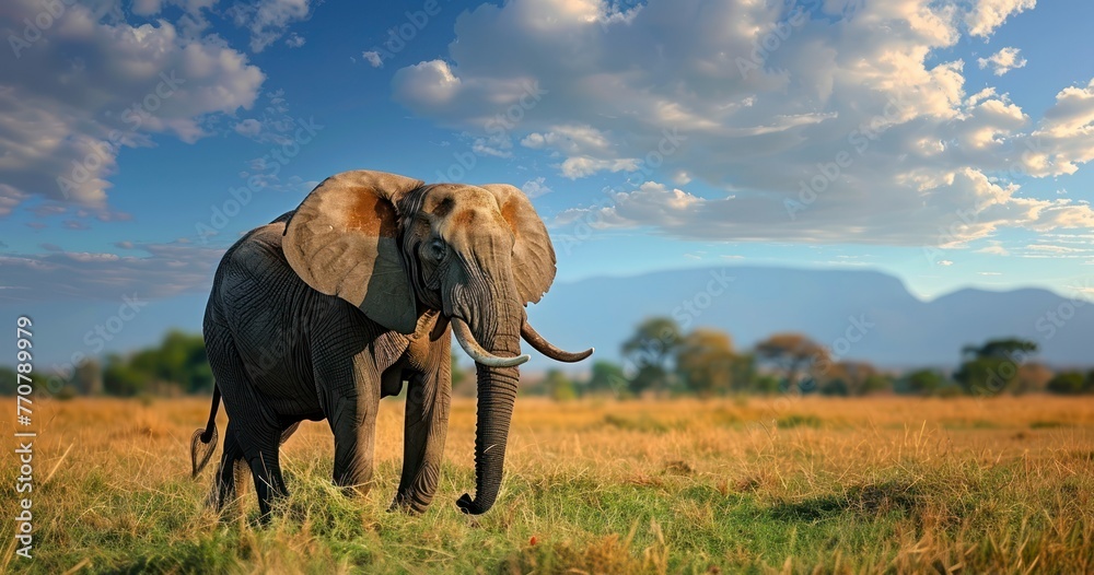 Majestic Elephants Under African Skies