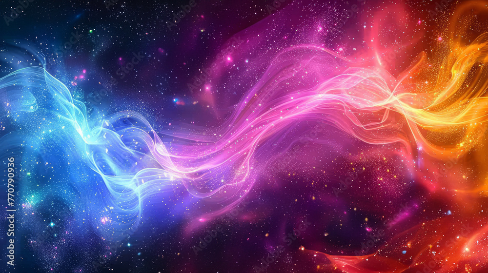 Fototapeta premium Abstract Colorful Energy Waves Background in Cosmic Spectrum