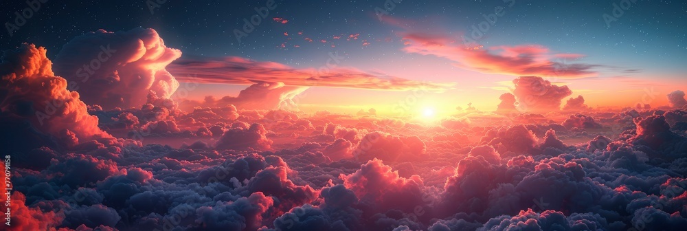 Beautiful Sky Clouds Sunlight, Background HD, Illustrations
