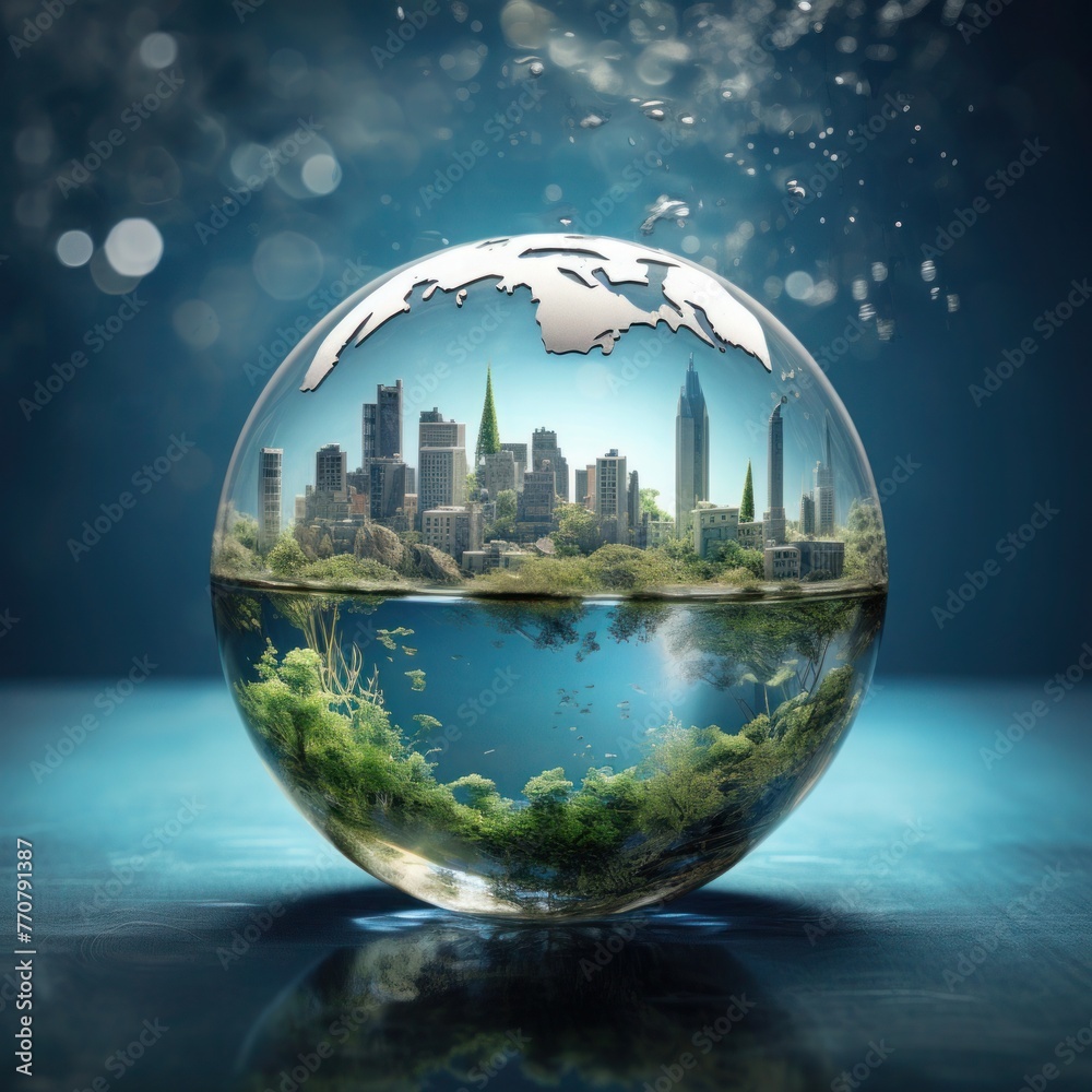 globe in the water globe in the water