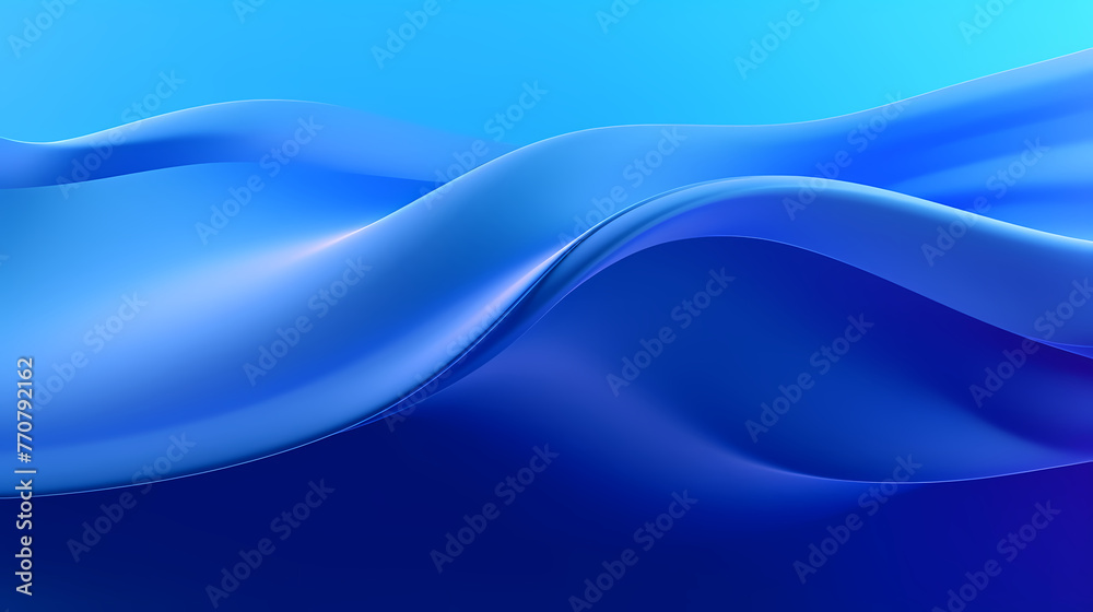 Fototapeta premium Abstract blue wavy shape background