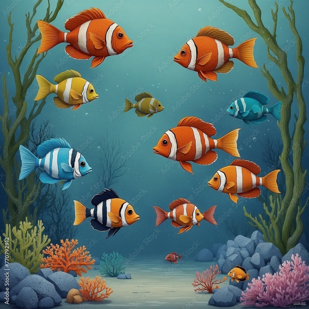 Fototapeta premium Wasserwelt. Generative AI Technologie