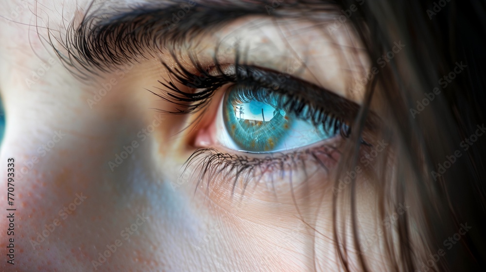 a close up of a person's eye a close up of a person's eye