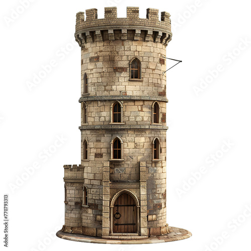 Architecture Broadway Tower on a white background.