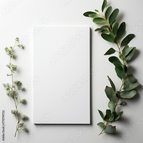 blank notebook with leaves