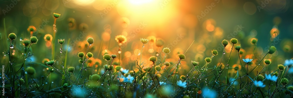 Blur Dream Cool Bokeh Grass Morning, Background HD, Illustrations
