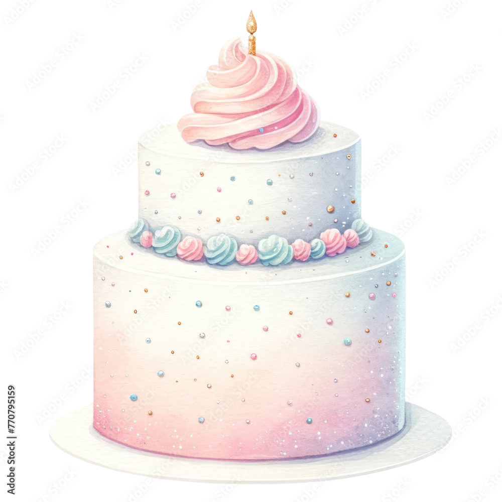 Birthday cake watercolor Birthday cake watercolor