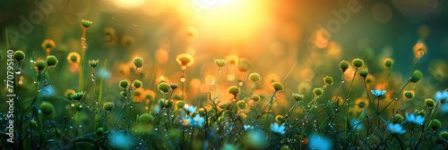 Blur Dream Cool Bokeh Grass Morning, Background HD, Illustrations
