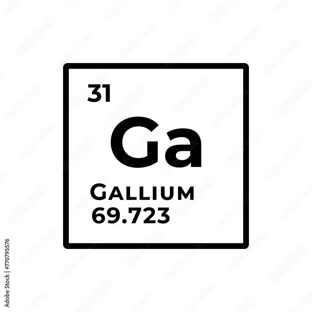 Gallium, chemical element of the periodic table graphic design Gallium, chemical element of the periodic table graphic design