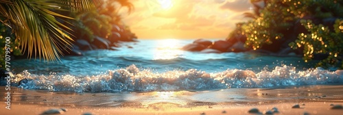 Blur Tropical Beach Bokeh Sun Light, Background HD, Illustrations