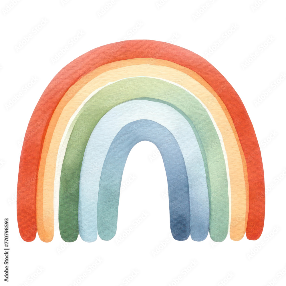Cute watercolor rainbow illustration isolated on white background Stock ...