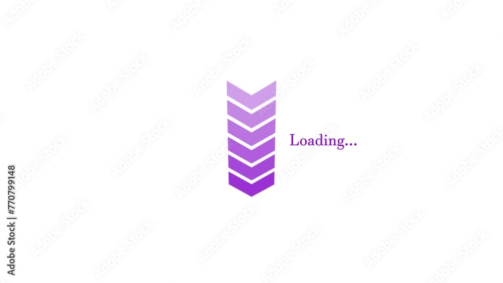 Animated Directional Arrow loading icon. Progress bar icon animation