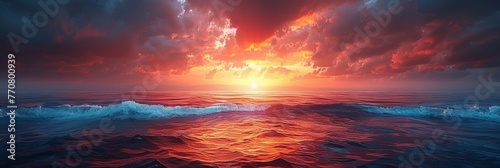 Dark Dramatic Sky Horizon Epic Sunset, Background HD, Illustrations © Cove Art