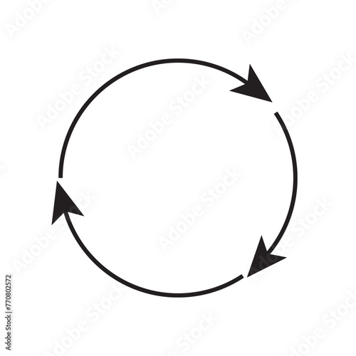 single circular arrow, circle arrow icon. Rotation, restart, twist, turn concept button, eps10