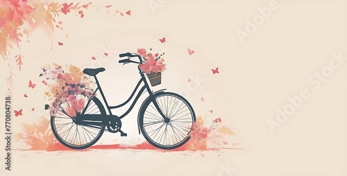 isolated on soft background with copy space World Bicycle Day concept © Aoao