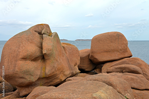 Obraz na płótnie Die Felsenküste Granit Rose in der Bretagne w salonie