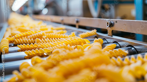pasta in the factory industry. selective focus. photo