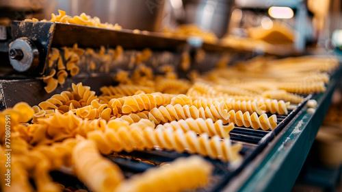 pasta in the factory industry. selective focus. © Erik