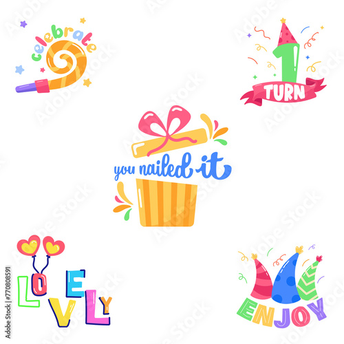 Text sticker of party  flgs fun  photo