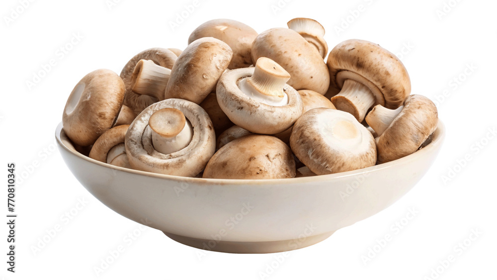 Porcini mushroom in a bowl. isolated on Transparent background. Porcini mushroom in a bowl. isolated on Transparent background.