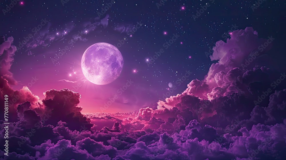 fantasy night sky wallpaper 4k. cloudy night sky with moon 4k wallpaper. fantasy sky wallpaper. sky with clouds, stars and moon wallpaper. beautiful night sky. 