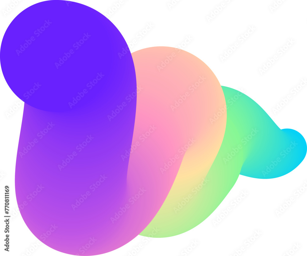 Vibrant Colorful Fluid Abstract 3D Gradient Blend Curves Shape Vibrant Colorful Fluid Abstract 3D Gradient Blend Curves Shape