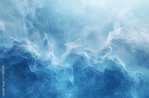 Abstract background with blue smoke or water waves.