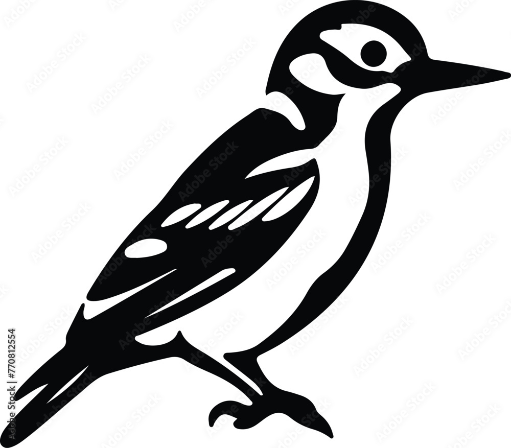 Obraz premium downy woodpecker silhouette