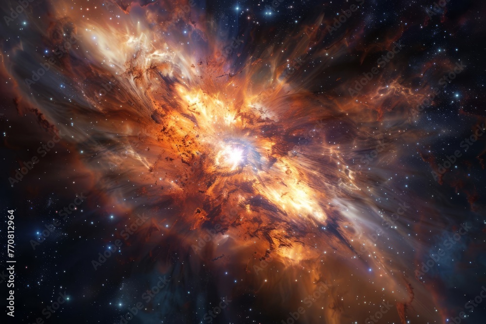 Majestic birth of a new star in deep space, based on NASA imagery