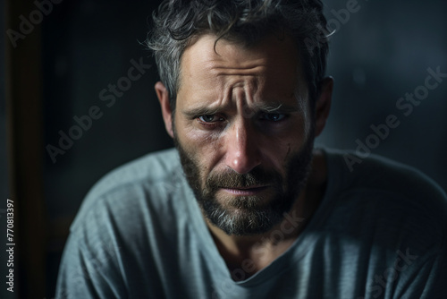 AI generated picture of man suffering from depression mental health crisis © Tetiana