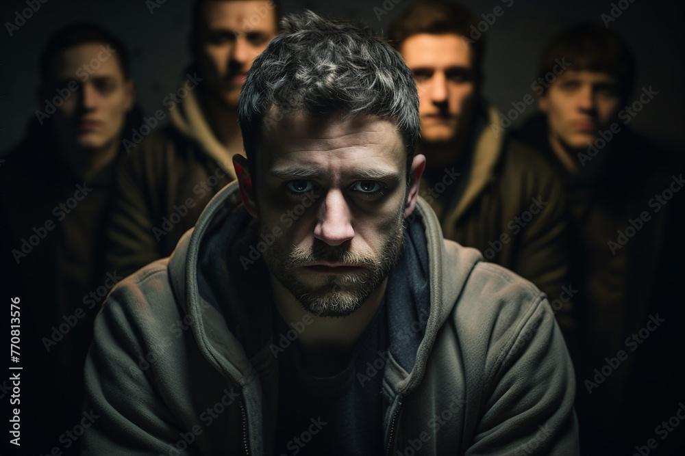 AI generated photo of man suffering from depression and mental health crisis AI generated photo of man suffering from depression and mental health crisis