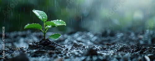 Rainy Day Seedling Growth Nature s Renewal Amidst Challenges