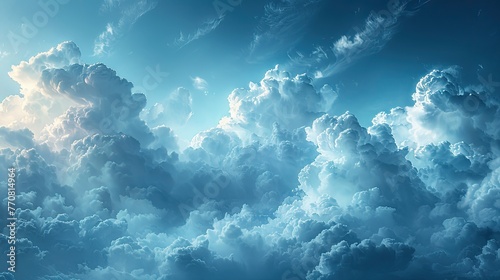 Clouds in the blue sky. blue sky background with clouds. Cloudy sky wallpaper. Cloudy sky background without birds.