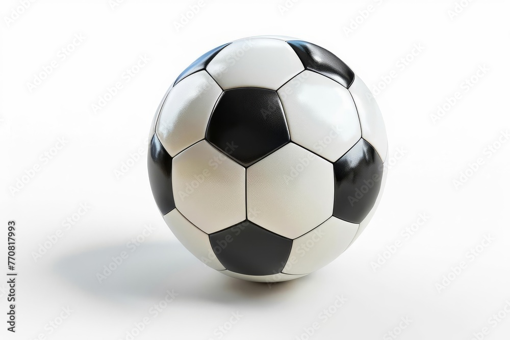 Realistic soccer ball isolated on white background, 3d rendering of sports equipment