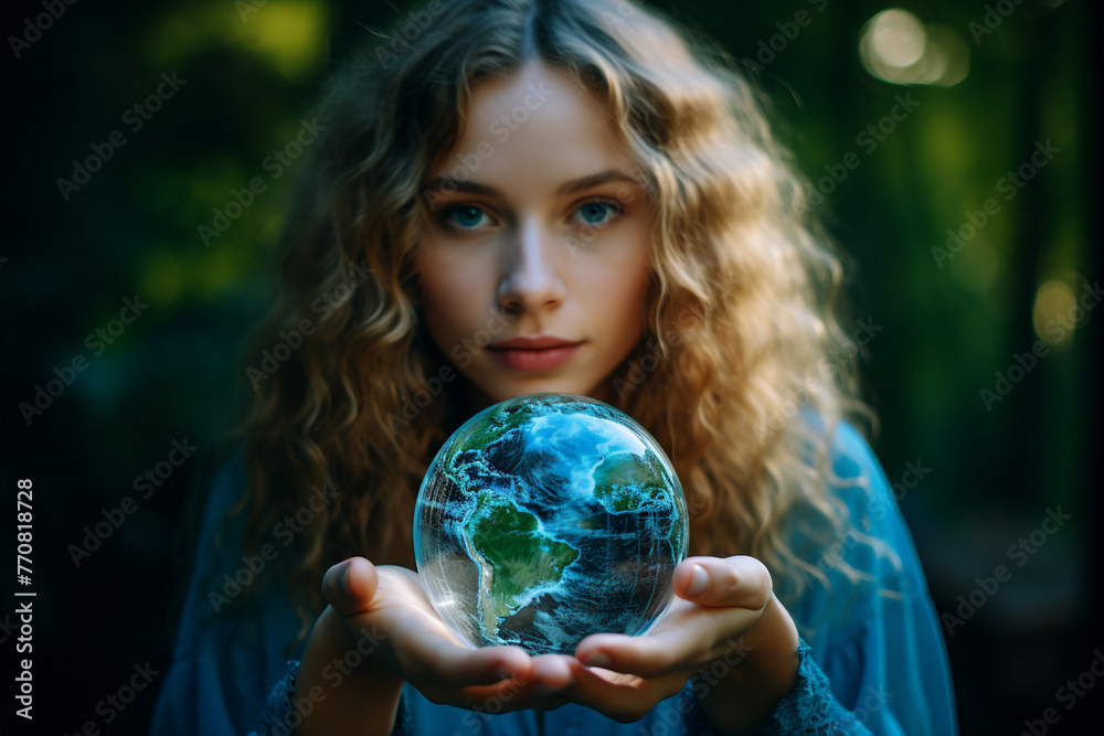 Celebration of Earth Day Generative AI picture green planet beautiful nature in danger AI pic Celebration of Earth Day Generative AI picture green planet beautiful nature in danger AI pic