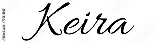 Keira - black color - name written - ideal for websites,, presentations, greetings, banners, cards,, t-shirt, sweatshirt, prints, cricut, silhouette, sublimation photo