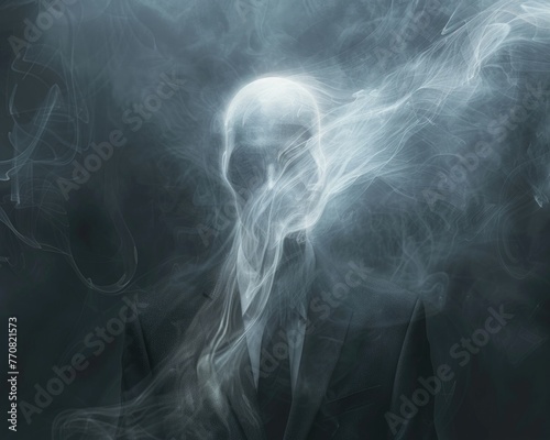 The markets ghostly guardian in a suit of whispers, forewarning change photo