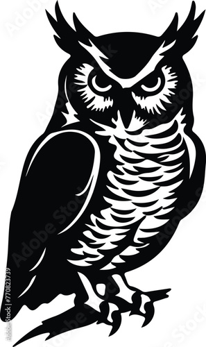 great horned owl silhouette