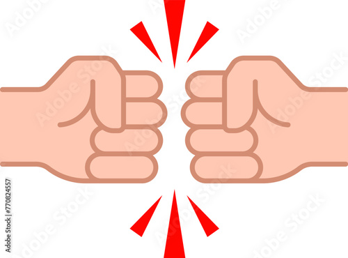 Two clenched fists icon in line and fill style.