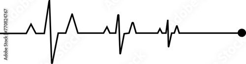 heart rhythm , Electrocardiogram, ECG - EKG signal, Heart Beat pulse line concept design element isolated on transparent background, Concept of sport. Signs of rhythm, healthy life unhealthy ecg.