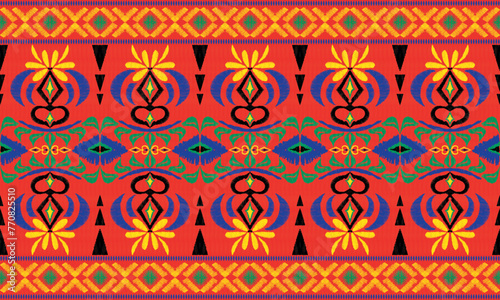 African ikat ethnic native pattern.Traditional kente,ankara,kitenge,chitenge,capulana african wax print fabric pattern.Abstract vector motif pattern.fabric,clothing,blanket,carpet,woven,wrap,decorate.