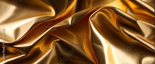 Gold foil background with light reflections

